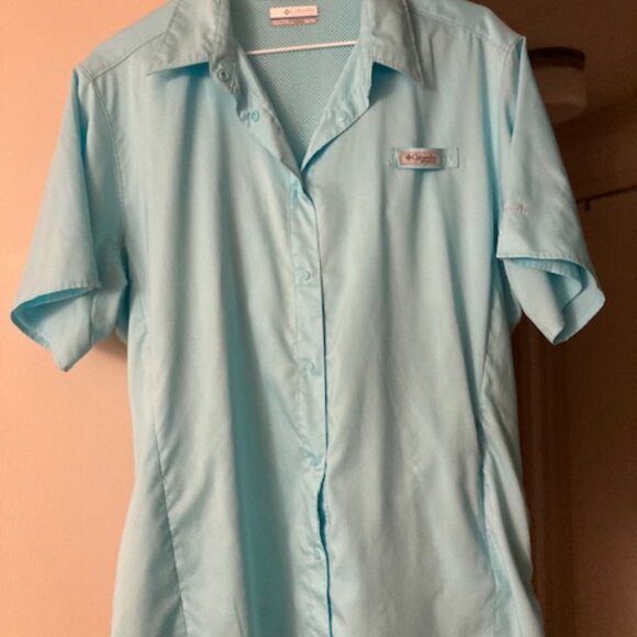 Columbia Hiking Shirt, XL, short-sleeved,light blue, ventilated, only worn once - Picture 2 of 11